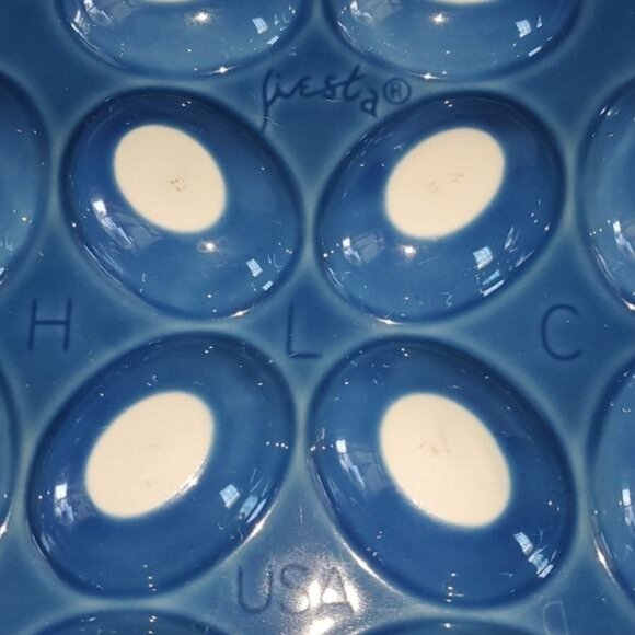 Festaware Fiesta 12 Deviled Egg Plater Plate Tray Blue Lapis - Picture 6 of 12